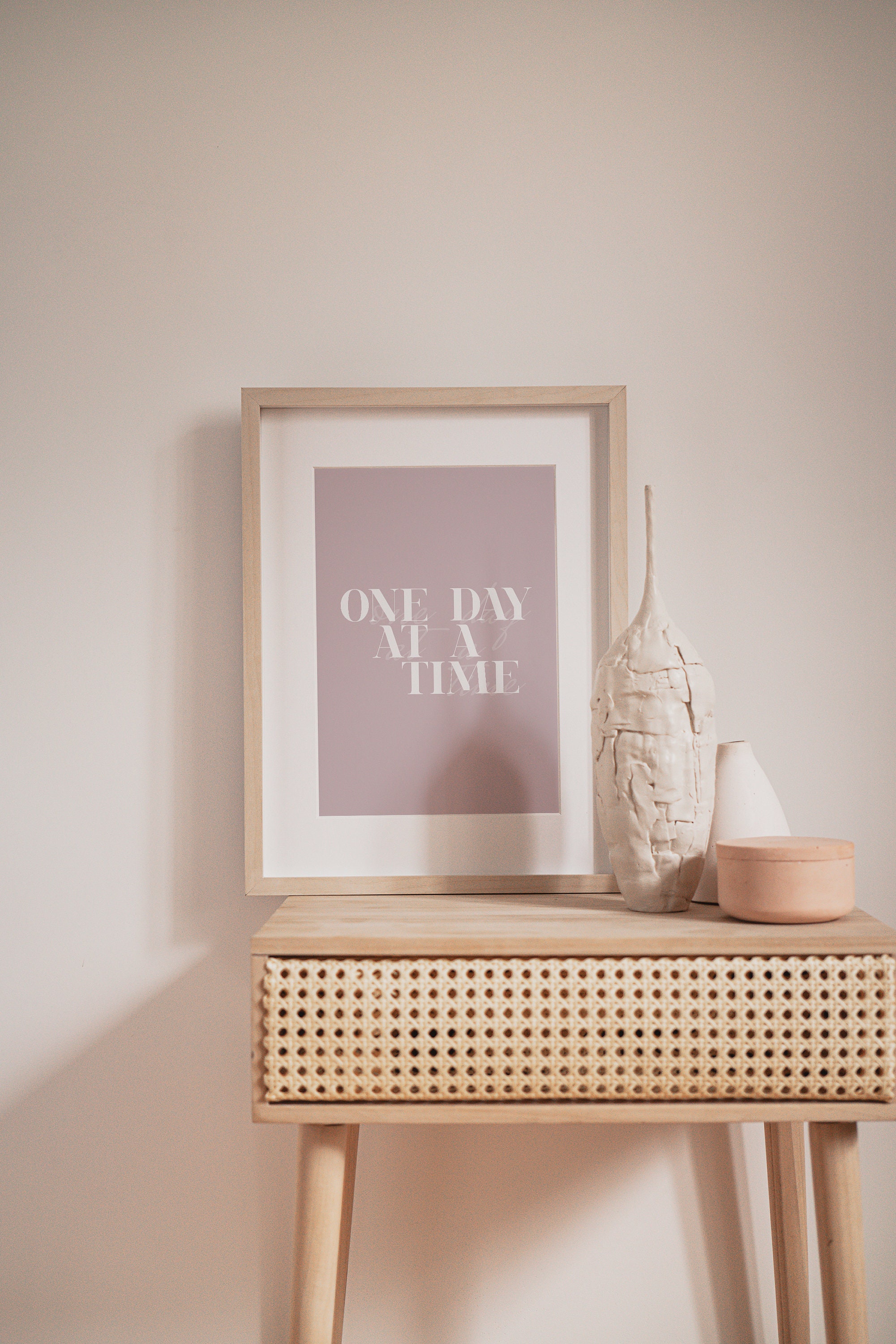One Day at A Time, Printable Wall Art, Typography Print, Earth Tone ...