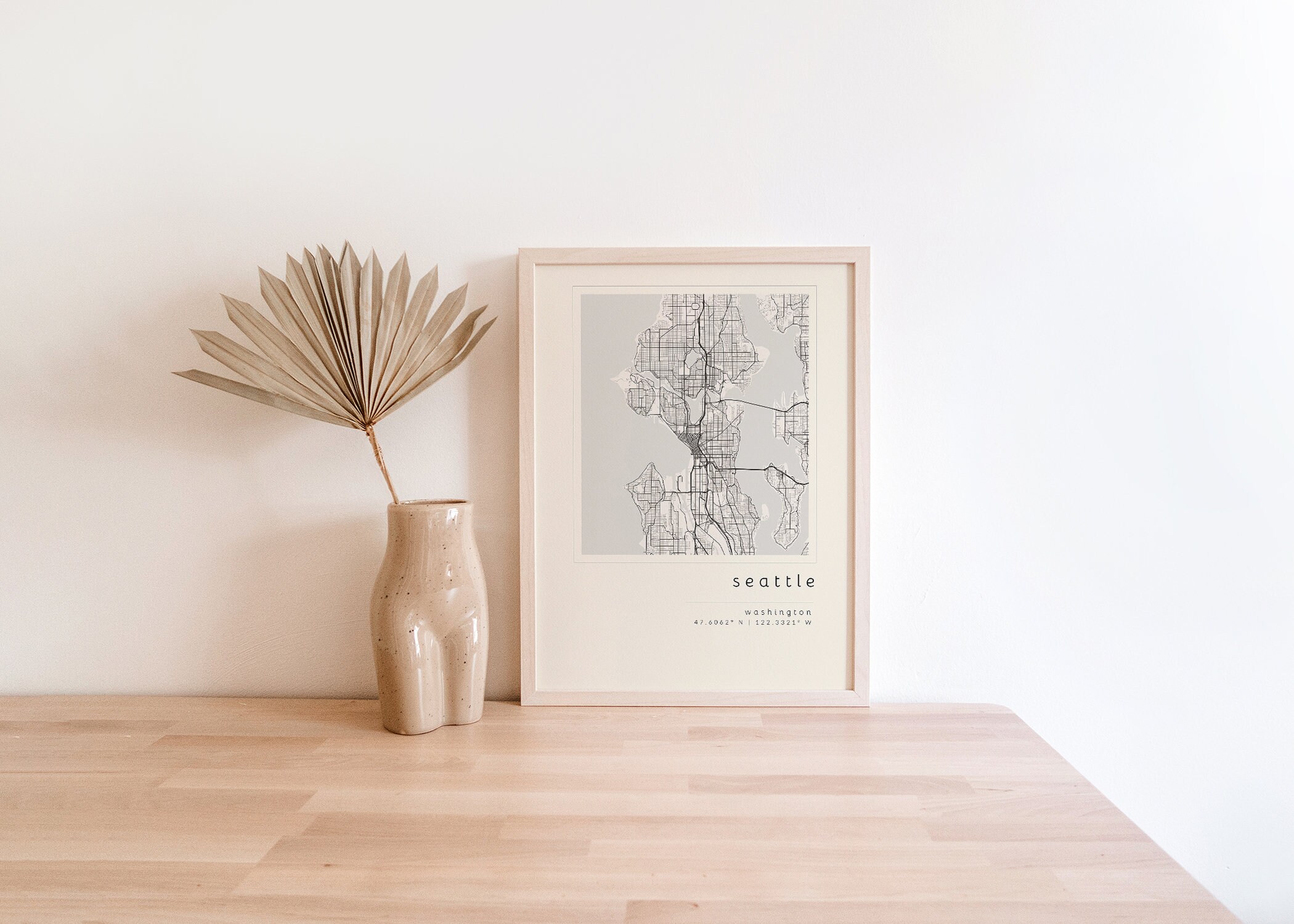 Seattle Map, Printable Wall Art, Map Printable, City Map Print, Seattle ...