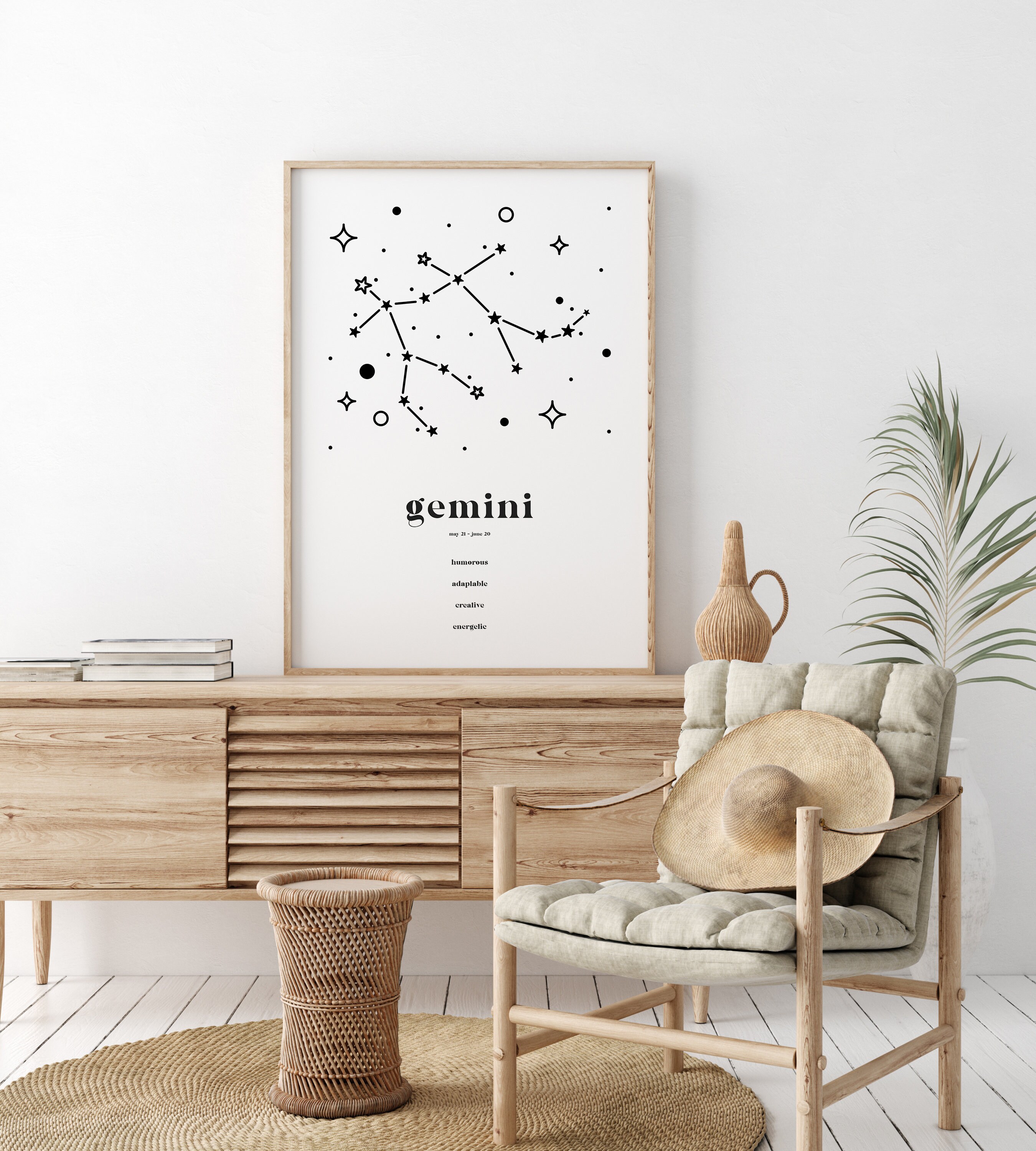 Gemini Printable Wall Art, Astrology Print, Constellation Print, Zodiac ...