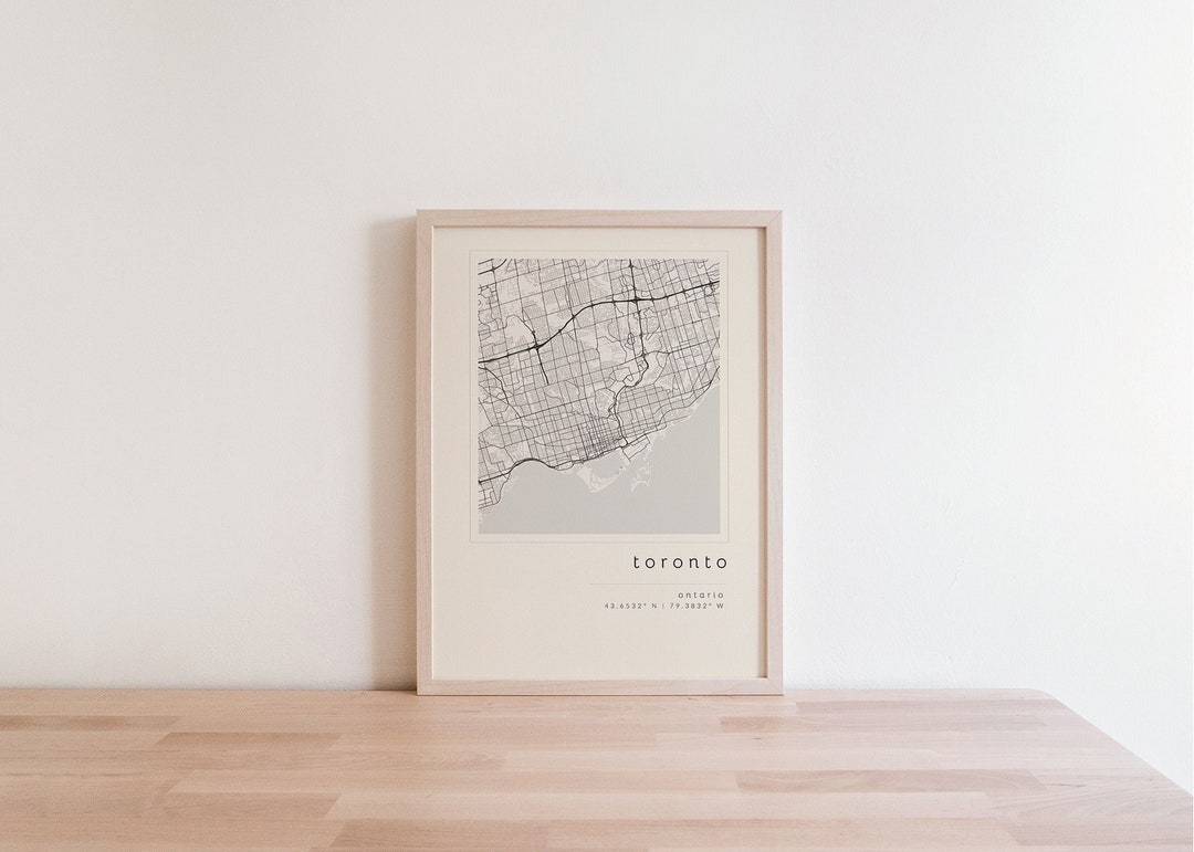 Toronto Map, Printable Wall Art, Map Printable, City Map Print, Toronto ...