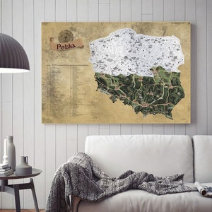 Scratch off map - Poland (DELUXE XL silver version)