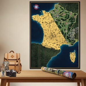 Scratch off map - France (DELUXE XL)