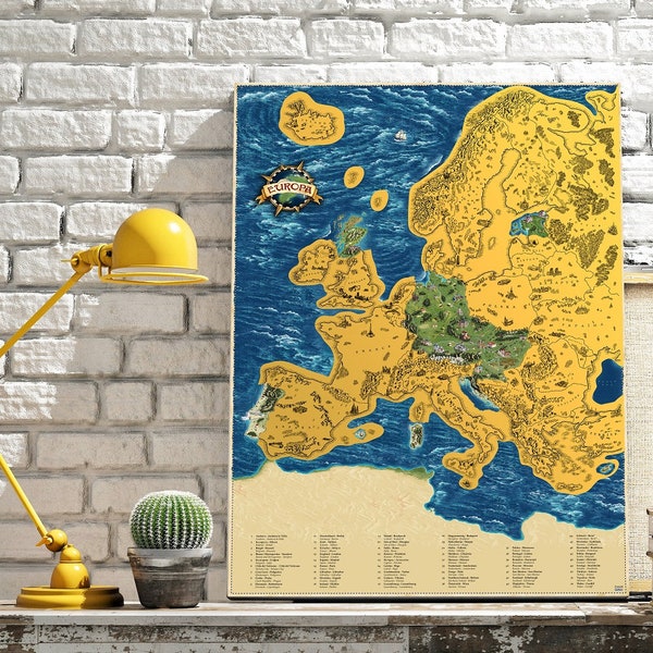 Carte à gratter - Europe (version DELUXE XL dorée)