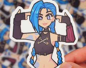 Jinx HANDS UP Sticker | Die-Cut Vinyl Sticker | Laptop Decal | Water Bottle Sticker