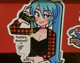 Midwest Miku thinks youre thirsty MAGNET | LARGE 4x4