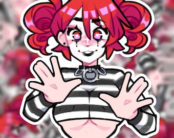Clowin Around Teto | MATURE Old Hag fanart sticker | matte vinyl white cutline 4x4 sticker