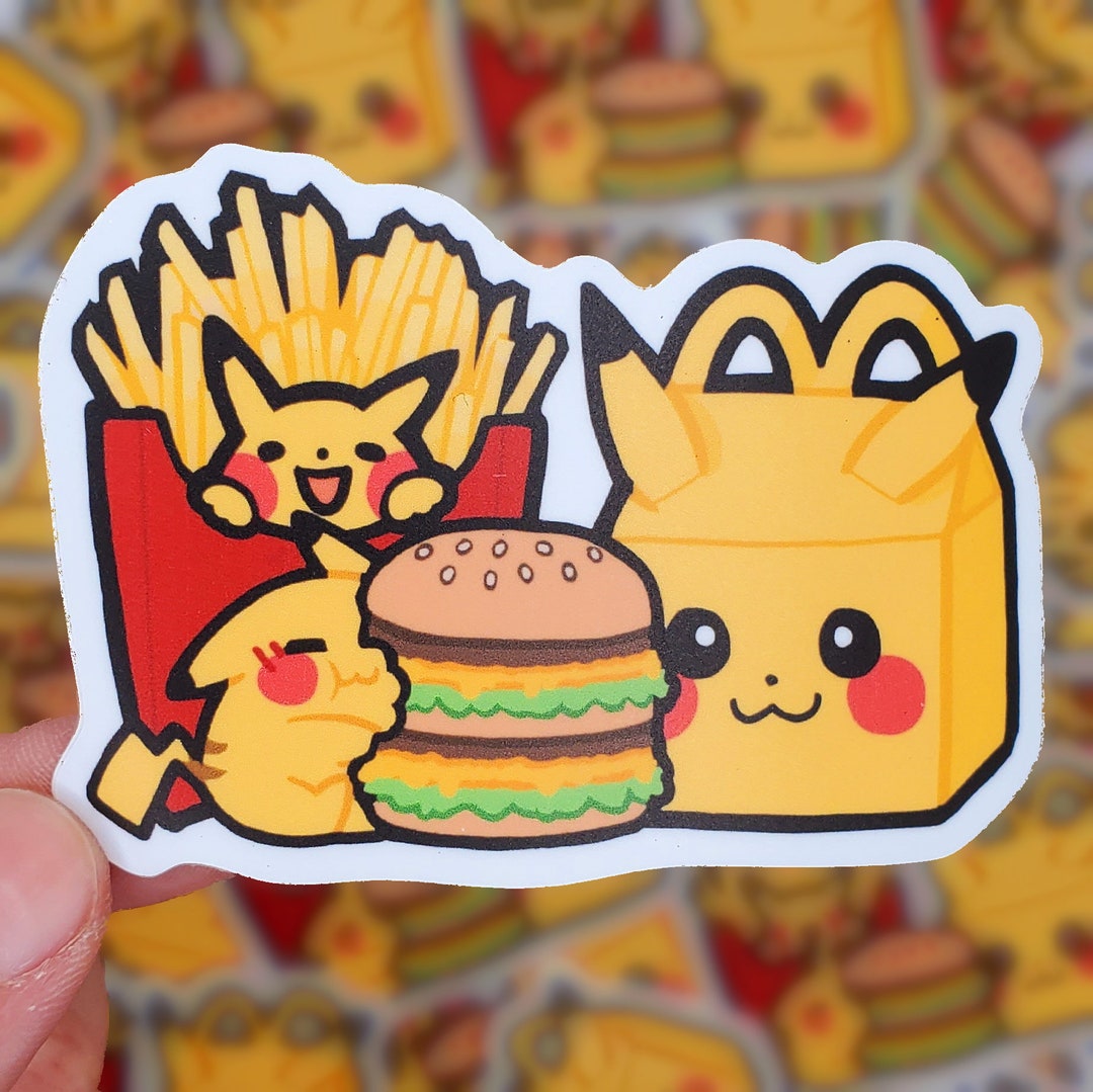 Happy Meal Pikachu Sticker Pack 4 Designs Diecut Vinyl Stickers Fast