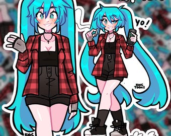 Midwestern Miku | 2 PIECE sticker pack | Vinyl matte die-cut stickers 4x4