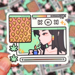 Never Knows Best Digital Layout Sticker | Kawaii Stoner Anime aesthetic | Vinyl Die-Cut 3x3 sticker