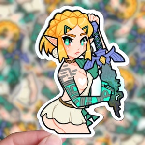 Protagonist Hero Princess LARGE sticker | Waterproof Die-Cut Vinyl 4x4 sticker decal | Female Hero Archaic set