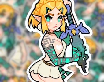 Protagonist Hero Princess LARGE sticker | Waterproof Die-Cut Vinyl 4x4 sticker decal | Female Hero Archaic set