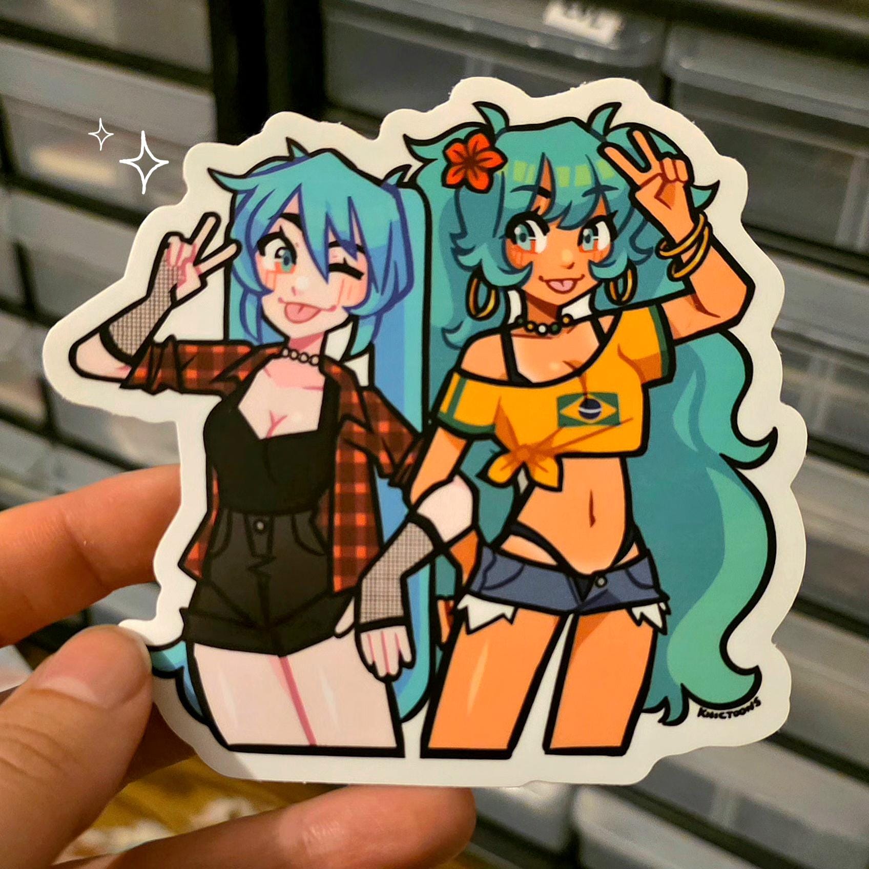 Midwest Meets Brazil Miku | LARGE 4x4 STICKER | Die-cut Matte