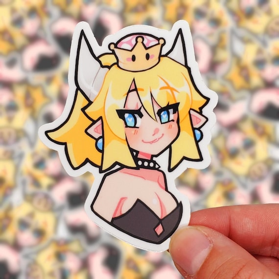 Bowsette meme sticker - 3x3 cute kawaii vinyl die cut sticker