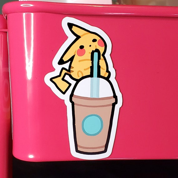 Iced Coffee Pikachu Magnet Fridge Kitchen Magnet Cute Kawaii Anime Pokemon  Accessories & Decor 