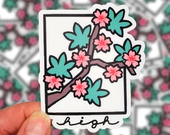 Weeded Cherry Tree sticker | matte die cut vinyl sticker