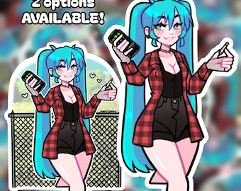 Midwestern Miku sticker | LARGE 4x4 | 2 options | vinyl matte die-cut stickers