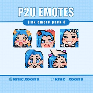 Emotikony P2U Jinx dla Discord/Twitch - PAKIET 3