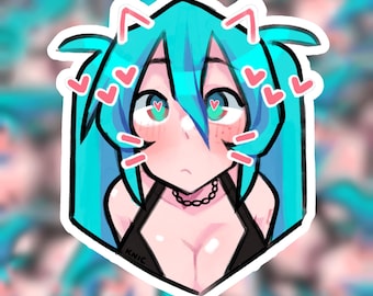Blushing filter Miku Sticker | 3x3 vinyl die cut matte decal