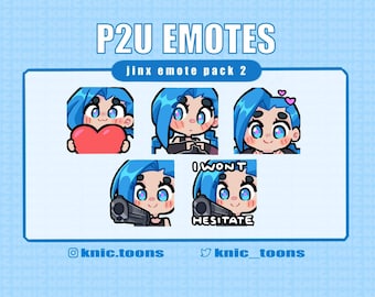P2U Jinx Emotes for Discord/Twitch - PACK 2