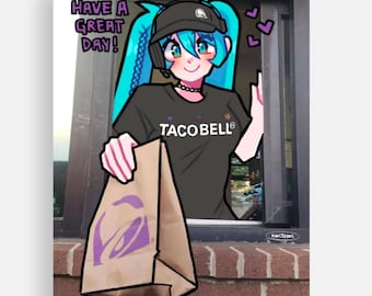 Fast food Miku PRINT | 4.2x5.5 | standard postcard print with gloss finish