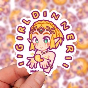 GIRL DINNER Sticker | A Princess & Her Secret Stone | The Forbidden Gummy | 3x3" Die-Cut Vinyl Decal