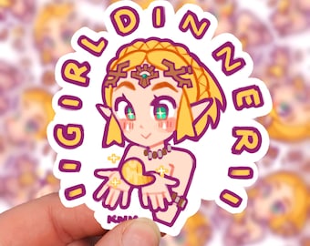 GIRL DINNER Sticker | A Princess & Her Secret Stone | The Forbidden Gummy | 3x3" Die-Cut Vinyl Decal