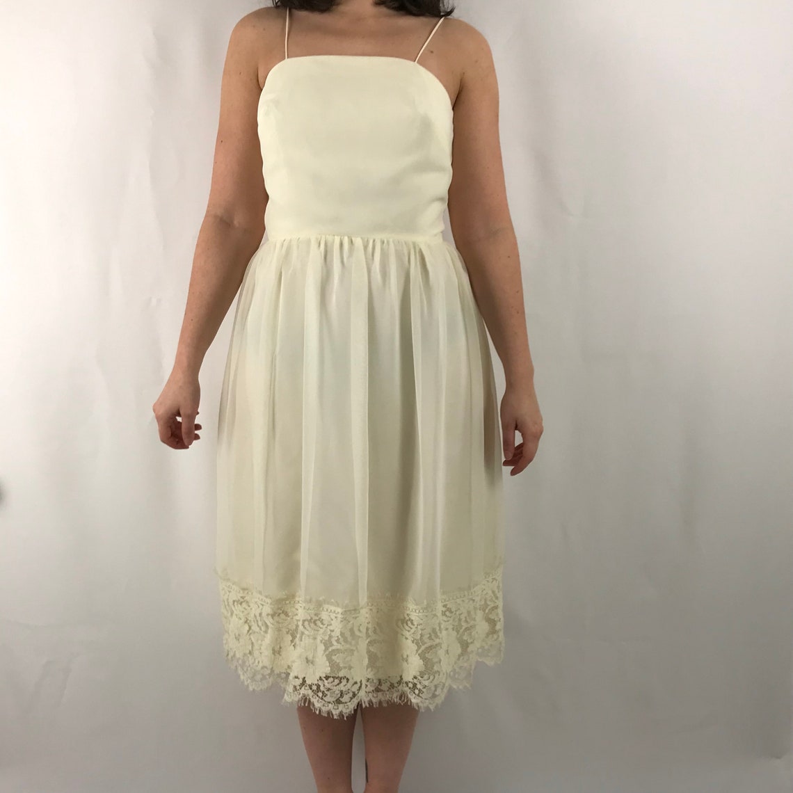 Vintage Cream Lace Dress Etsy