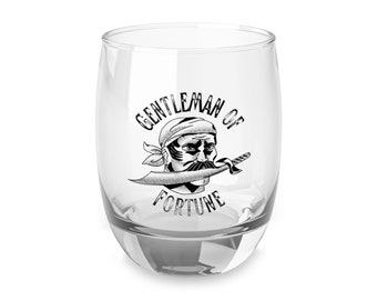 Rum Glass | Whiskey Glass | Pirate gift | Fathers day | Blackbeard | bar equipment | Our flag means death | Gentlemen of Fortune | Dad gift