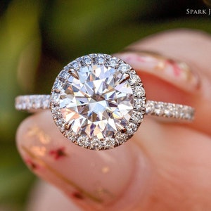 14K Rose Gold Moissanite Bridal Ring Solitaire Brilliant Cut Diamond Ring 1CT Round Cut Claw Prong Engagement Ring Solid Forever Stone Ring