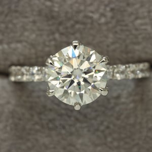 2 Carat Round Moissanite Tulip Setting Engagement Ring,Round Moissanite diamond Solitaire Engagement Ring /Anniversary Ring For Women