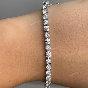 Moissaniet tennisarmband: 5,50 CTW sterlingzilver, goud en platina