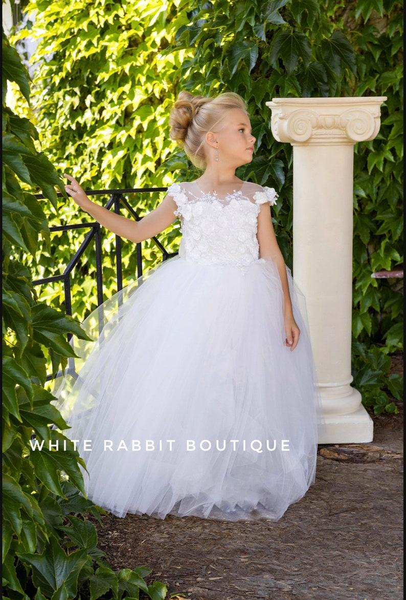 Flower Girl Dress Satin Toddler Wedding Dress Tutu Flower Etsy