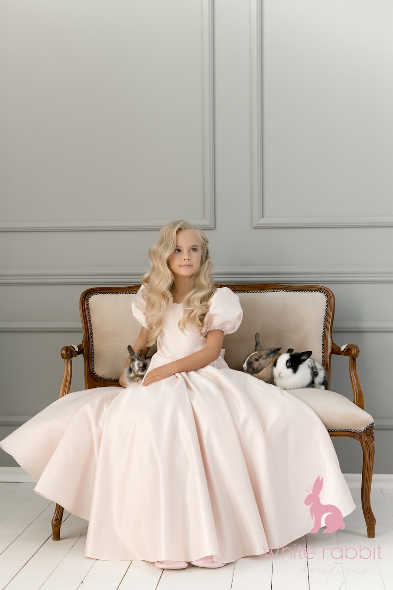 Blush Flower Girl Dress Toddler Flower Girl Dress Satin Etsy