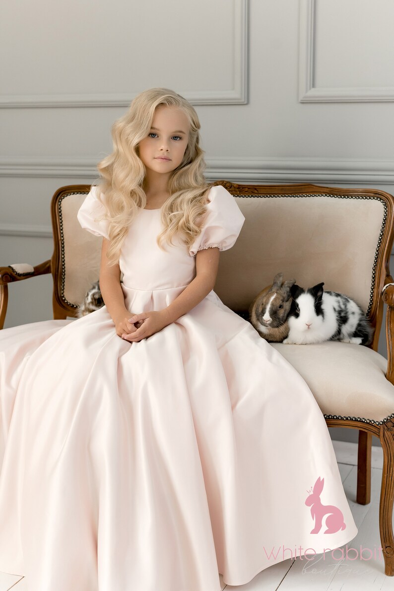 Blush Flower Girl Dress Toddler Flower Girl Dress Satin Etsy