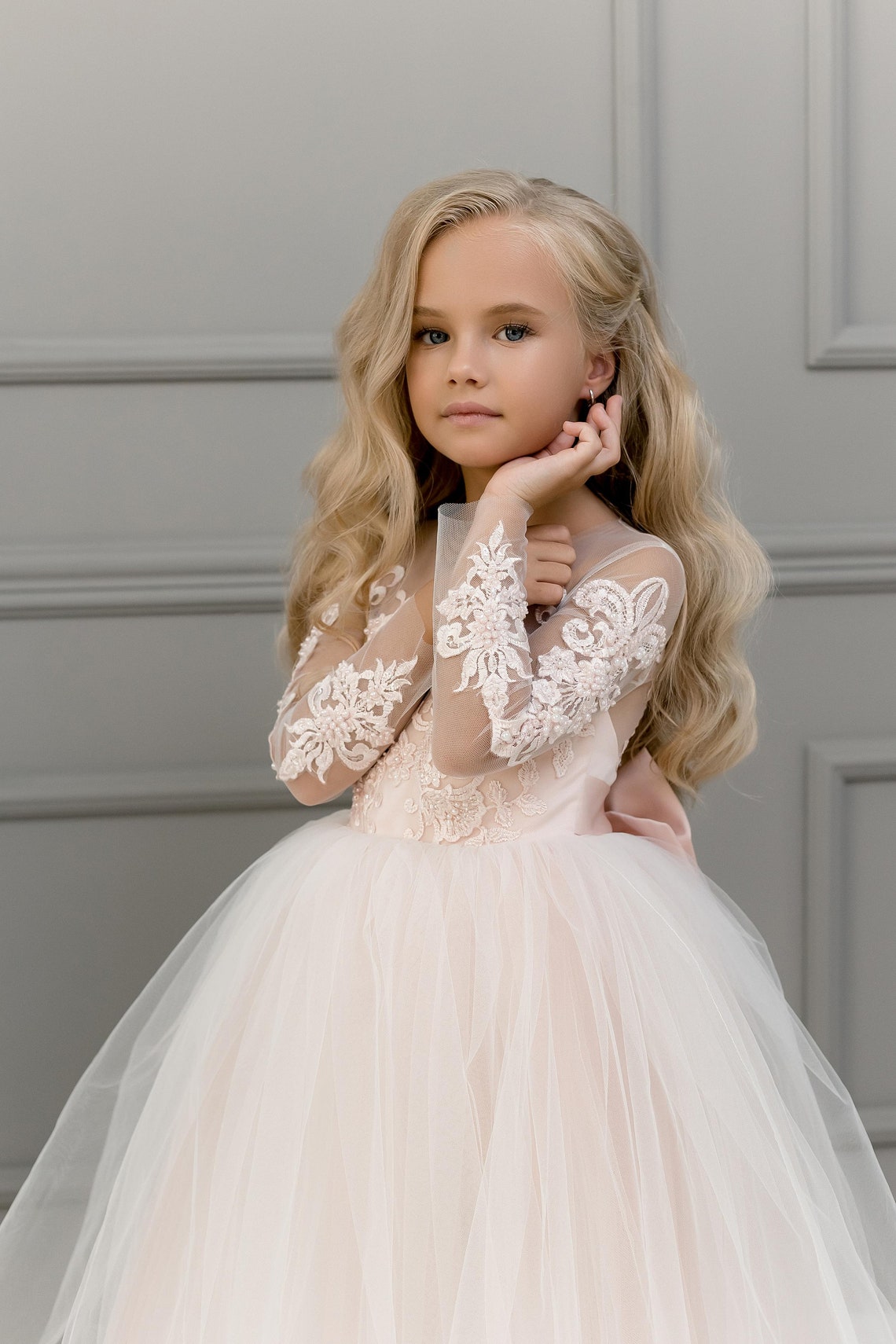 Flower Girl Dress Dusty Rose Flower Girl Dress Flower Girl Etsy