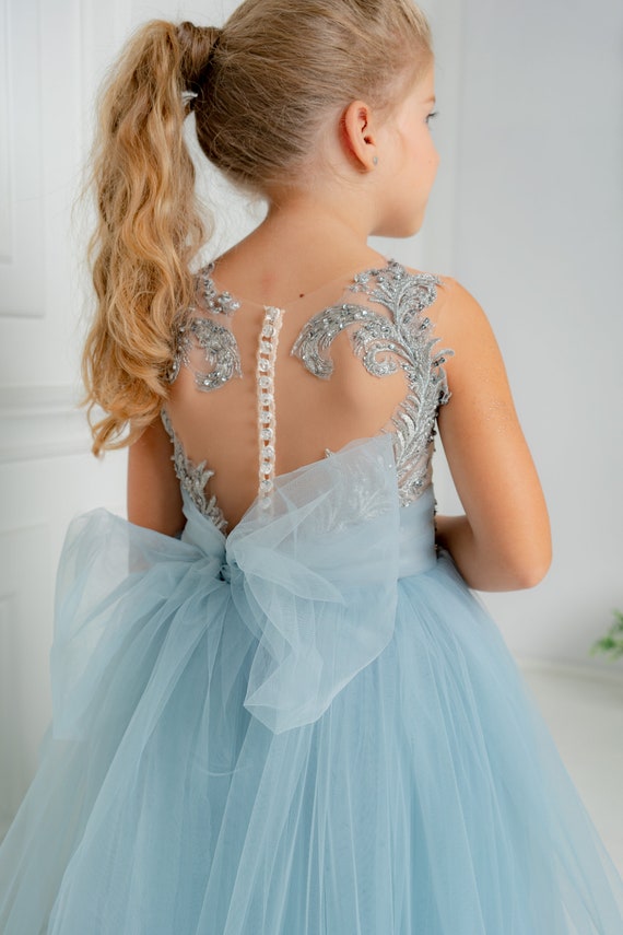 Baby blue hotsell flower girl dress