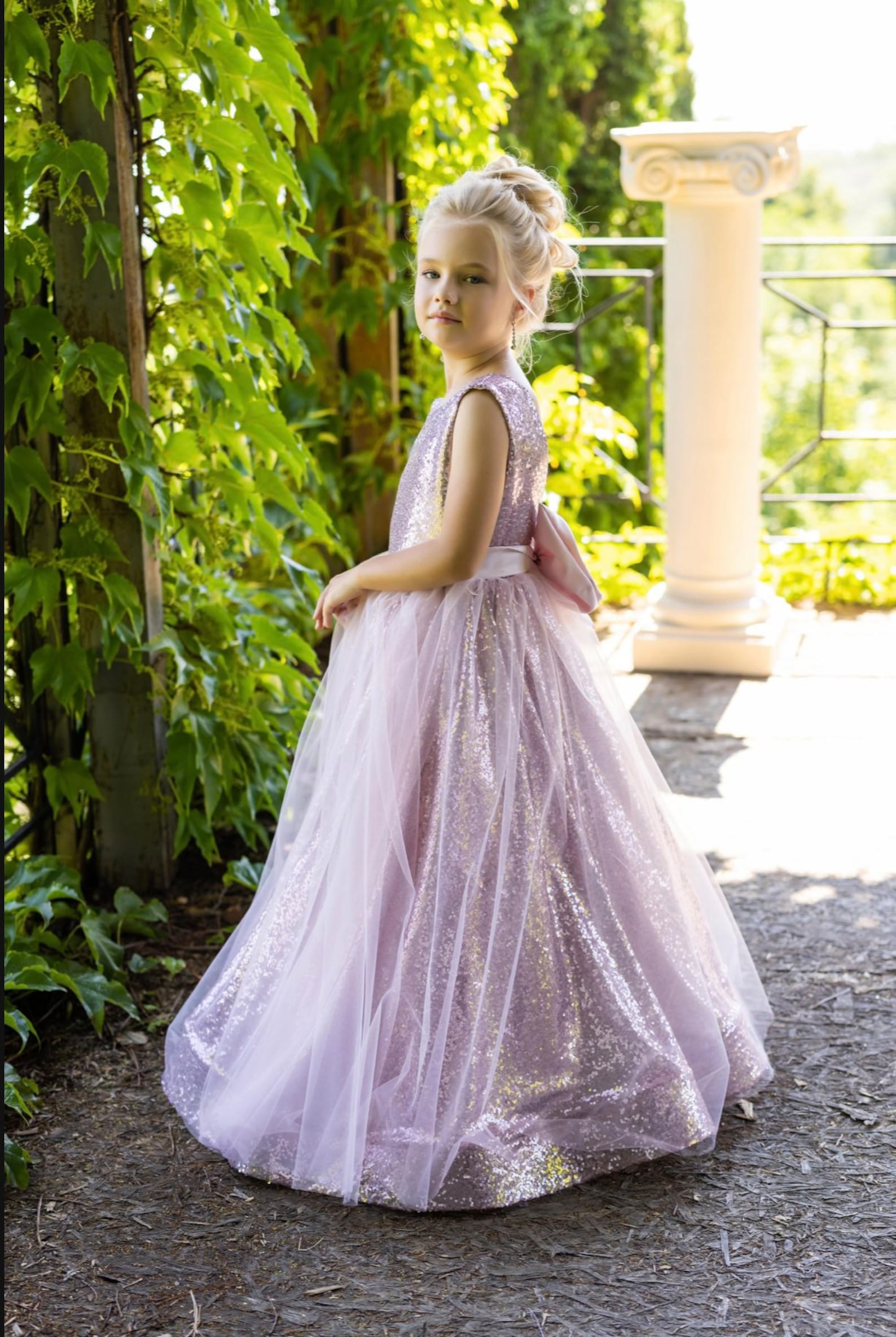 Blush Glitter Flower Girl Dress Tulle Flower Girl Dress Etsy