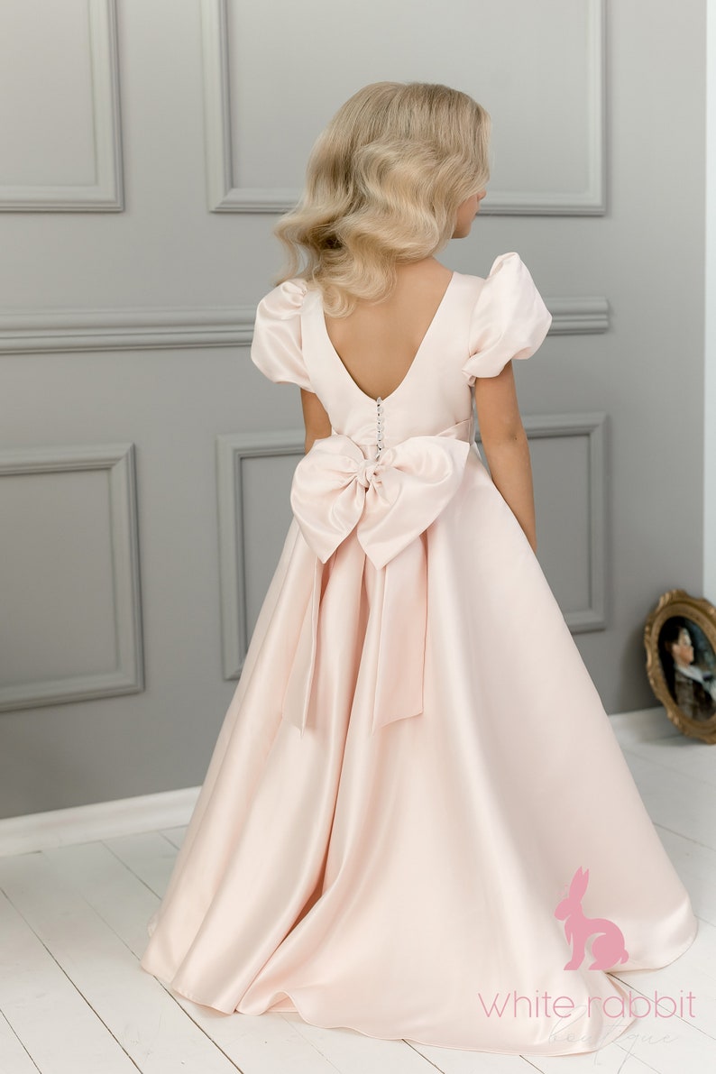 Blush Flower Girl Dress Toddler Flower Girl Dress Satin Etsy