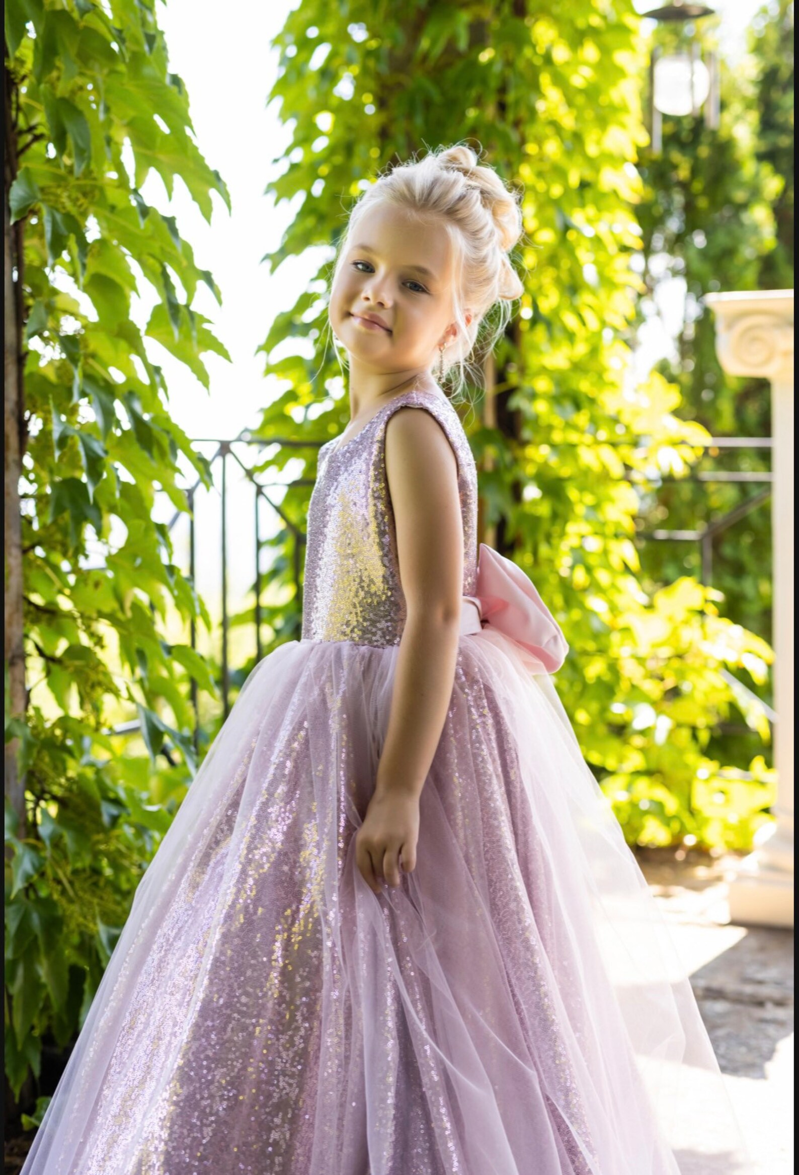 Blush Glitter Flower Girl Dress Tulle Flower Girl Dress Etsy