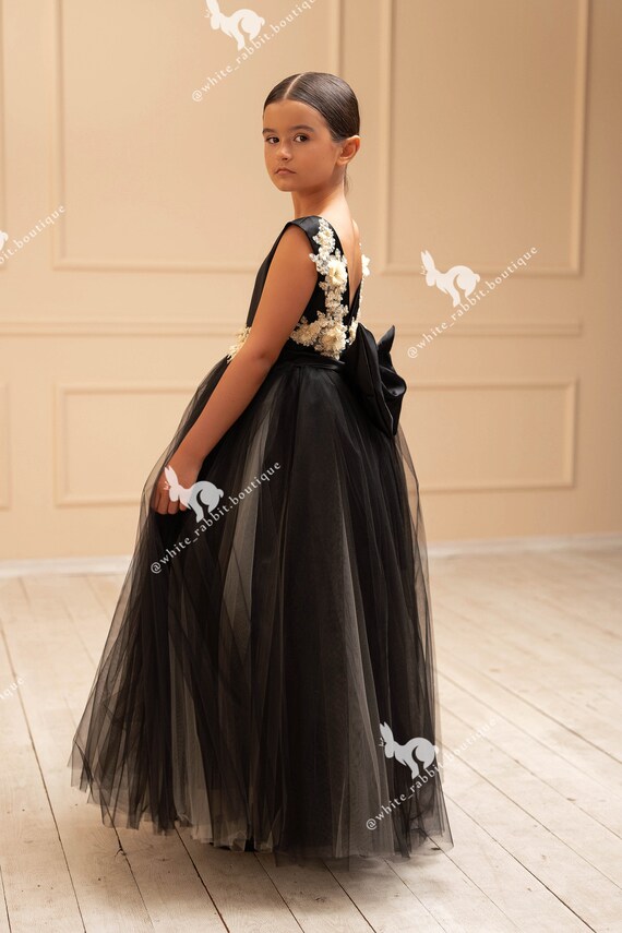 Black Tulle Flower Girl Dress Sparkly Black Dress Little Girl Baby Girl Black Dress Flower Girl Black Dress Black Ball Dress Kids Etsy Canada