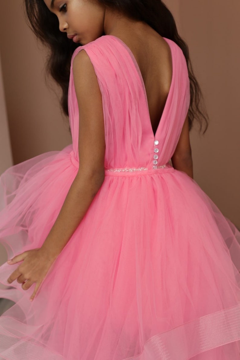 Pink Girl Dress Party Dress Birthday Tutu Dress for Girl Etsy