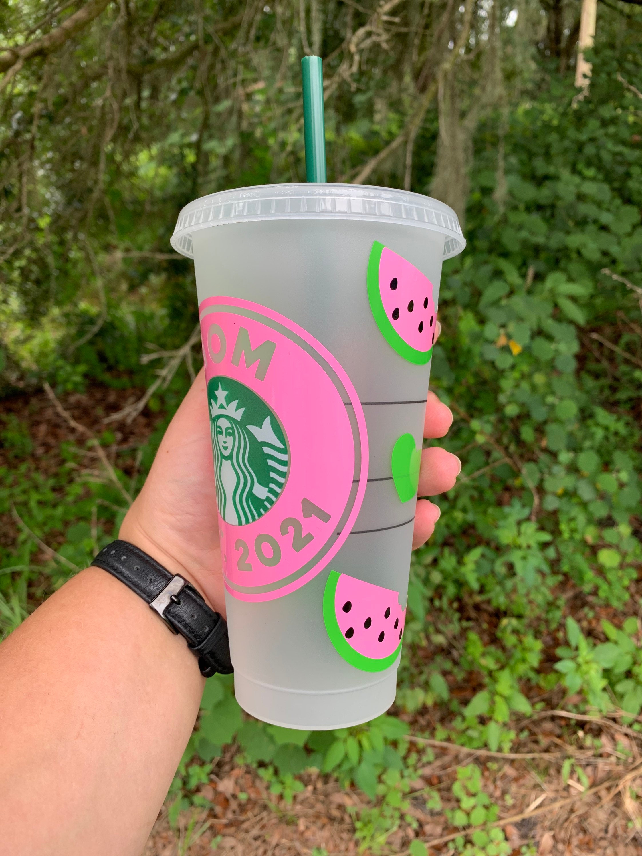 Watermelon Starbucks Cup New Mom Gift Starbucks Mom Tumbler Etsy