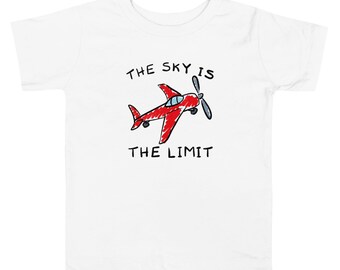The Sky Is The Limit Plane Toddler Short Sleeve Tee