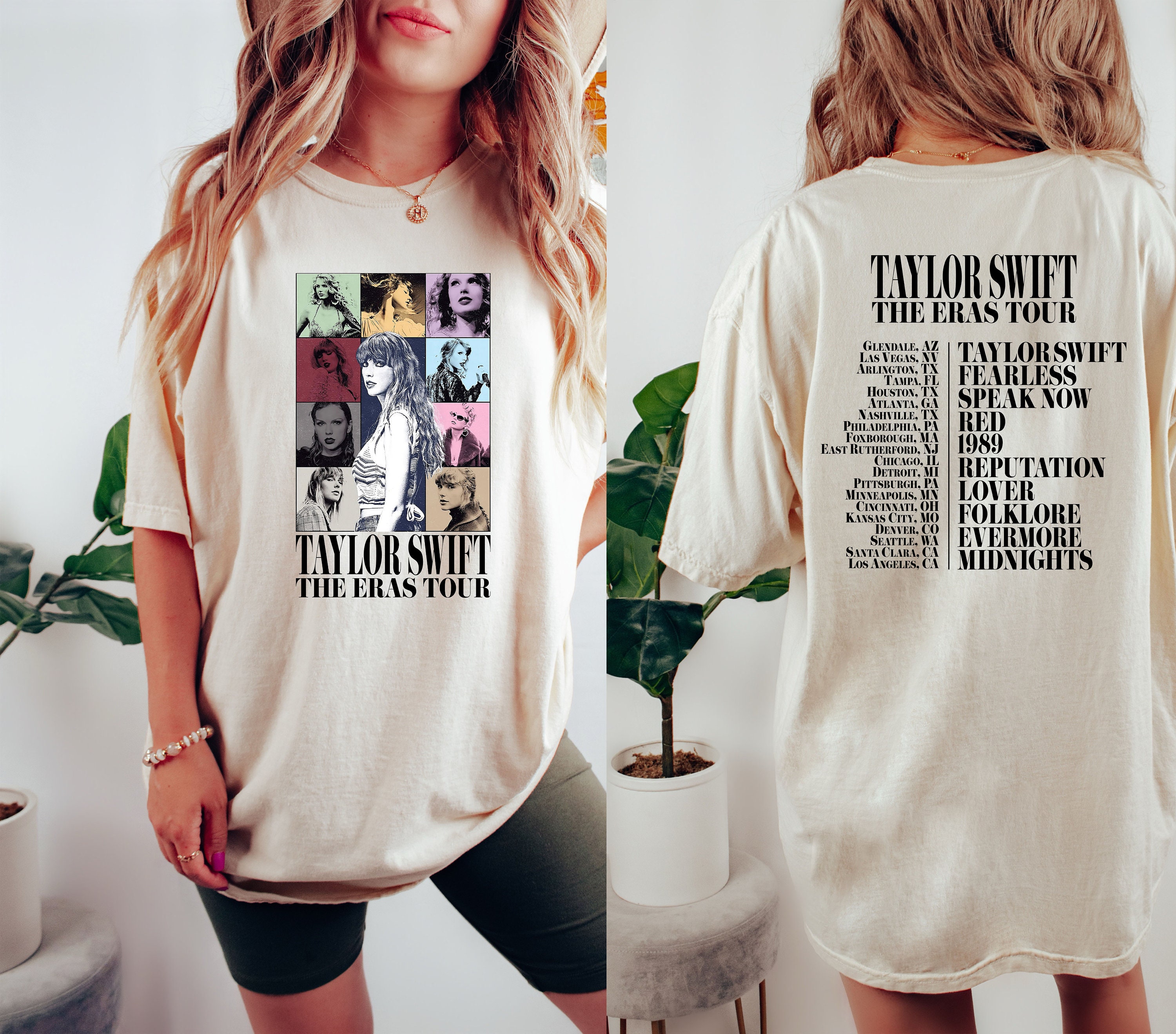 Discover Taylor The Eras Tour 2023 Midnights Album Zweiseitiges Tshirt