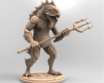Elite Deep One 1 | 3D Printed Resin Model-Ideal for DnD, RPG, table top Gaming, Fantasy, Wargaming, Cthulhu, Mansions of Madness