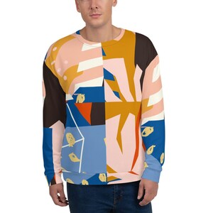 Botanisch ontwerp uniseks sweater, cadeau voor haar, cadeau voor hem, verjaardagscadeau, kerstcadeau, designer uniseks trui