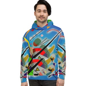 Abstract Print Designer Unisex Hoodie, Gift for her, Gift for him, Wassily Kandinsky Print Comfortable Hoodie