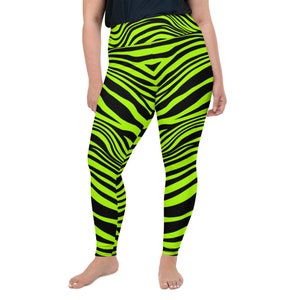 Bright Green Leopard Print Plus Size Leggings