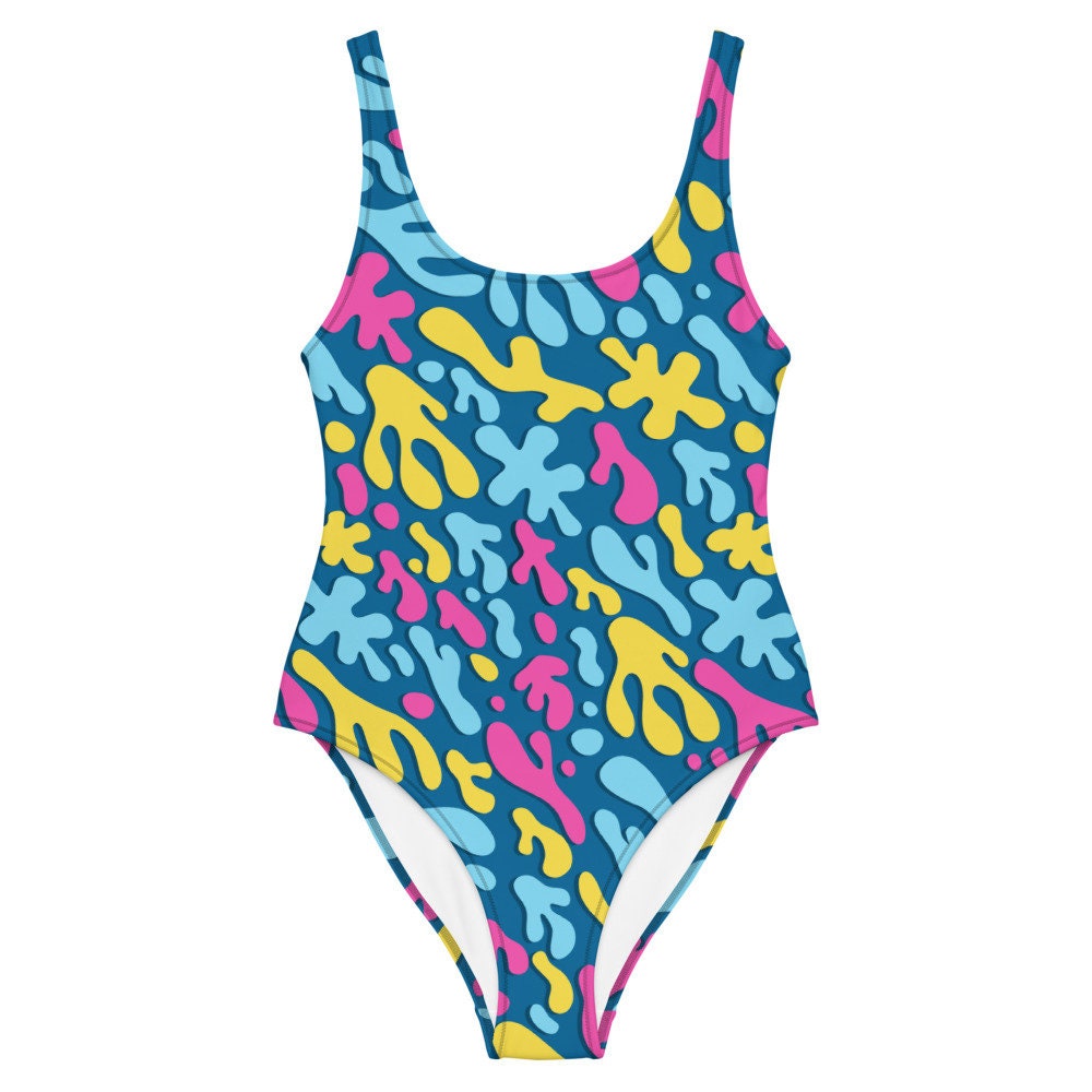 Artsy Style Girls' One-Piece Swimsuit Dress With Simple Design