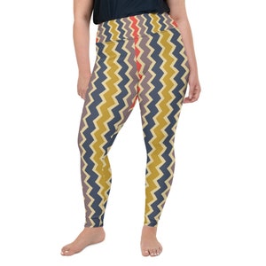 Abstract Design All-Over Print Plus Size Leggings, Gift for Her, Birthday Gift, Abstract Print Plus Size Tights, Plus Size Winter Leggings